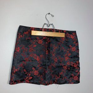 anne.x silk red and black skirt